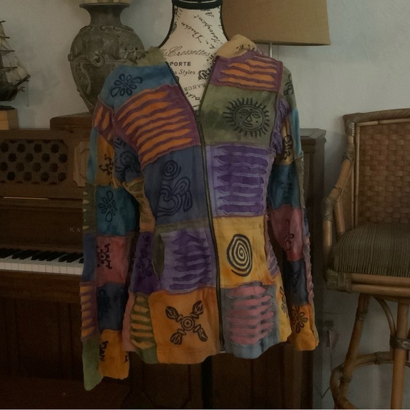 Rising International Jackets & Blazers - Rising International Multicolor Patchwork Utility Jacket